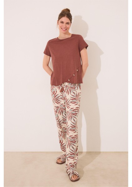 Kısa Kollu Önü Çapraz Detaylı Pijama Üstü modelleri