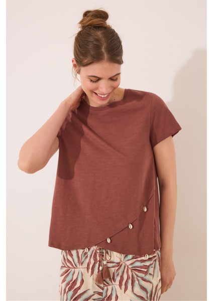 Kısa Kollu Önü Çapraz Detaylı Pijama Üstü fırsatları