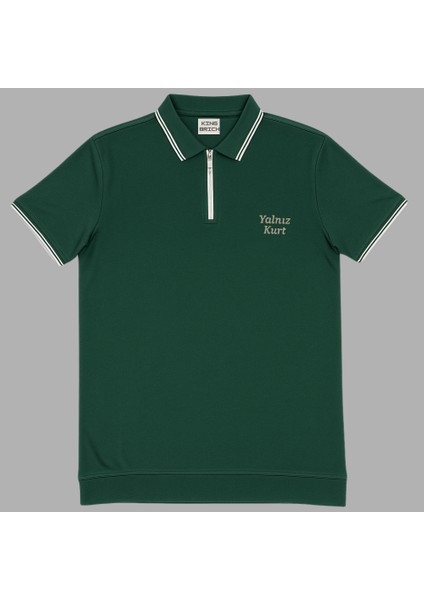 Kişiye Özel Nakışlı Kısa Kollu Ribana Yaka Likralı Premium Yeşil Tişört L modelleri