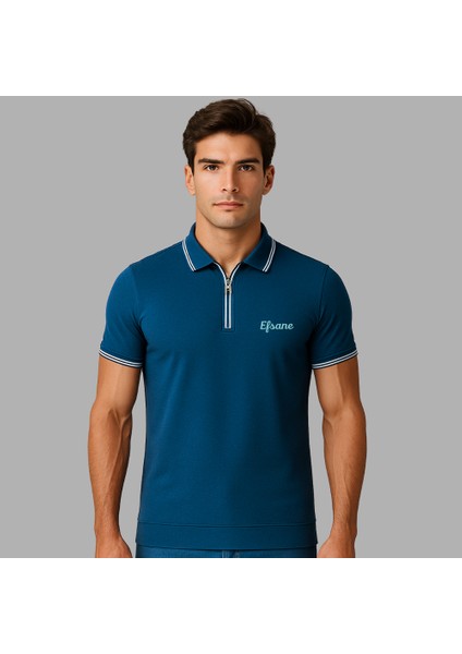 Kişiye Özel Nakışlı Kısa Kollu Ribana Yaka Likralı Premium Turkuaz Tişört 3xl fiyatları