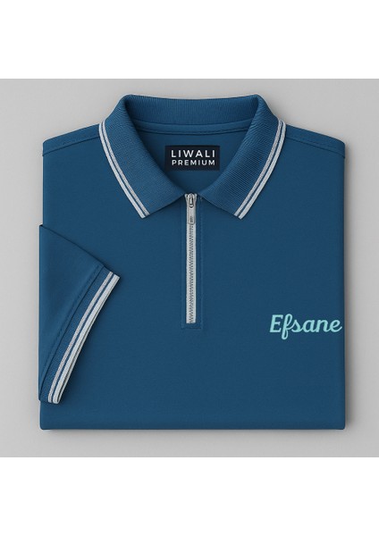 Kişiye Özel Nakışlı Kısa Kollu Ribana Yaka Likralı Premium Turkuaz Tişört 3xl indirimleri