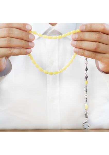 Kararmaz Metal Kafes Zincir Püsküllü Kapsül Kesim Sarı Beyaz Hareli Beyrut Kehribar Tesbih modelleri