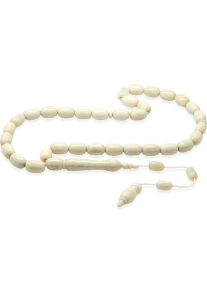 Sistemli Kapsül Kesim Naturel Renk Deve Kemiği Tesbih