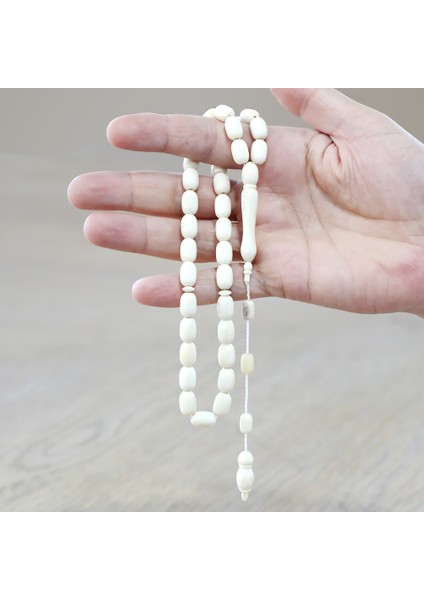 Sistemli Kapsül Kesim Naturel Renk Deve Kemiği Tesbih modelleri