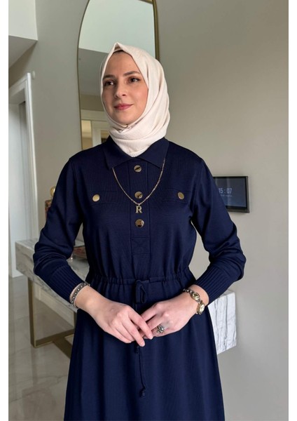 Hazan Triko Elbise Lacivert fırsatları