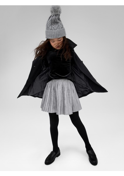 Kız Çocuk Gri Shine Pileli Etek fiyatları