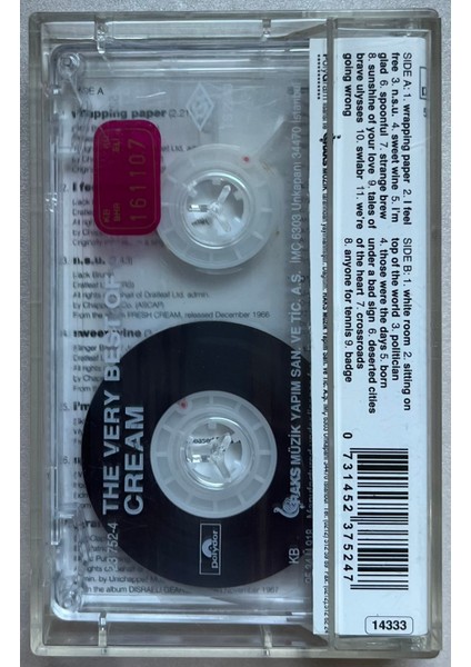 The Very Best Of Cream Kaset (Orijinal Dönem Baskı Kaset) fiyatları