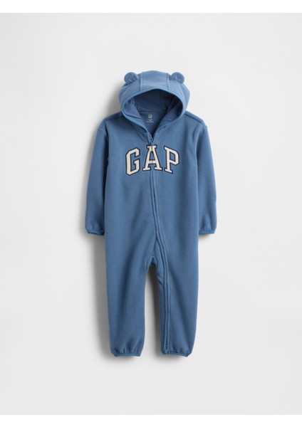 Bebek Mavi Kapüşonlu Gap Logo Tulum
