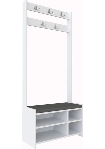 Oturmalı Ayakkabılık ve Askılık Beyaz Suntalam Vestiyer-Dar Alanlar Için 4 Bölmeli Modern Portmanto fırsatları