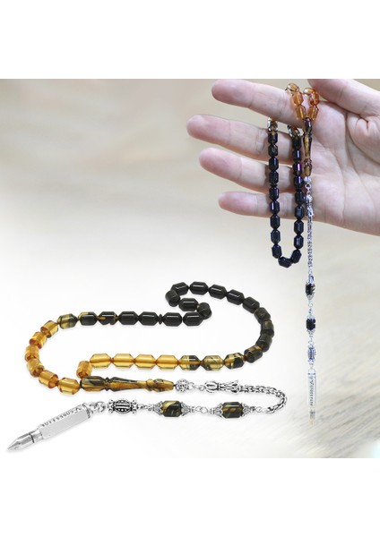 Kararmaz Metal Arnavut Püsküllü Uçlu Kapsül Kesim Süzme Siyah Beyaz Ateş Kehribar Tesbih fiyatları