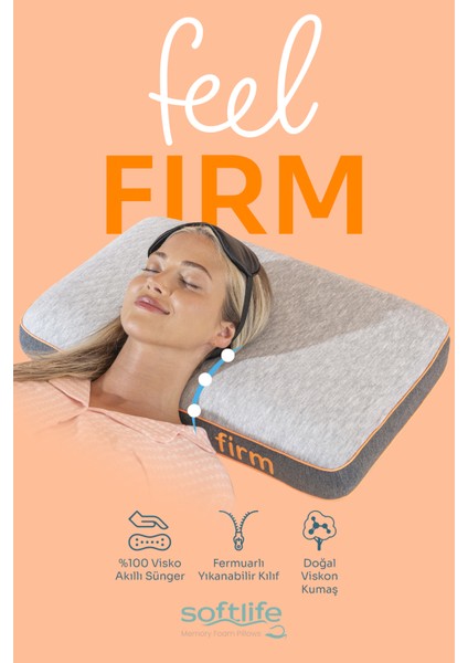 Feel Firm Visko Yastık - Ekstra Sert Visco Ortopedik Yastık 60x40x12cm fiyatları