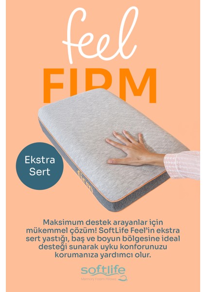 Feel Firm Visko Yastık - Ekstra Sert Visco Ortopedik Yastık 60x40x12cm modelleri