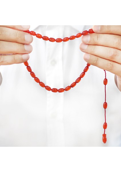 Sistemli Özel Kesim Sedefli Turuncu Ateş Kehribar Tesbih fırsatları