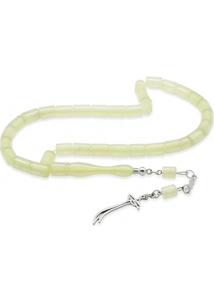 Kararmaz Metal Zülfikar Püsküllü Kesme Kesim Şeffaf Renk Kedigözü Tesbih