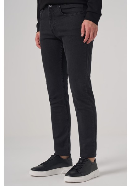 Erkek Siyah Denim 5 Cep Slim Fit Jean Kot Pantolon fiyatları