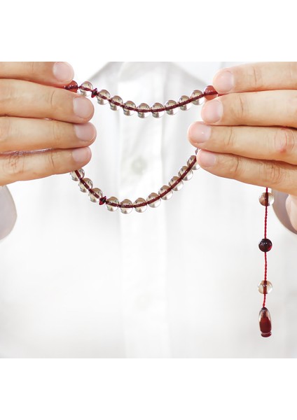 Sistemli Küre Kesim Kırmızı Imame Kombinli Şeffaf Ateş Kehribar Tesbih fırsatları