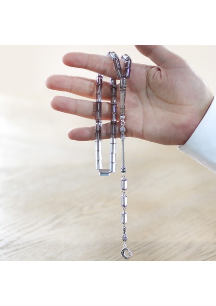 Kararmaz Metal Püsküllü Kesme Kesim Su Mavisi Ateş Kehribar Tesbih modelleri