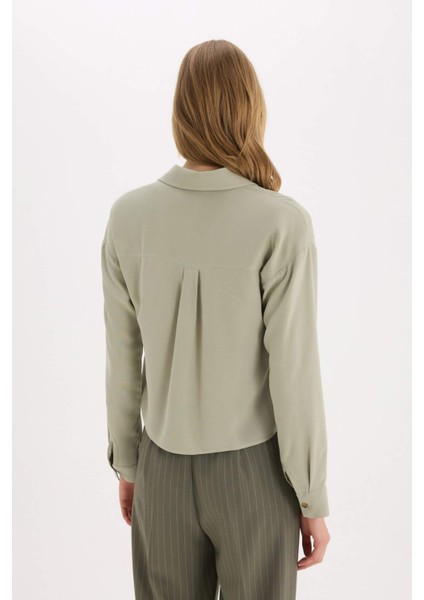 Regular Fit Viskon Uzun Kollu Gömlek