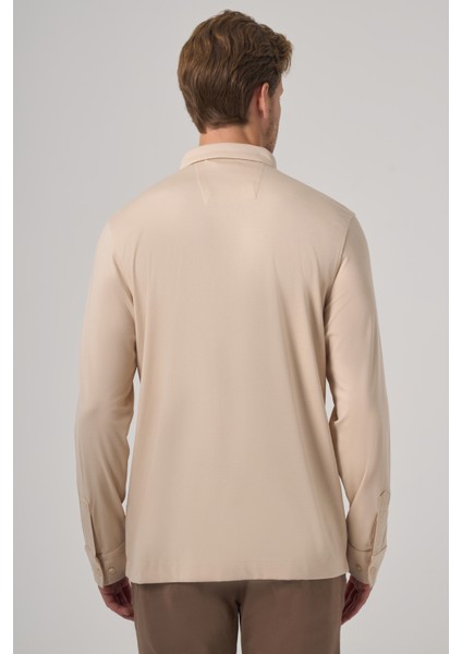 Erkek Bej Trend Polo Yaka Rayon Sweatshirt indirimleri