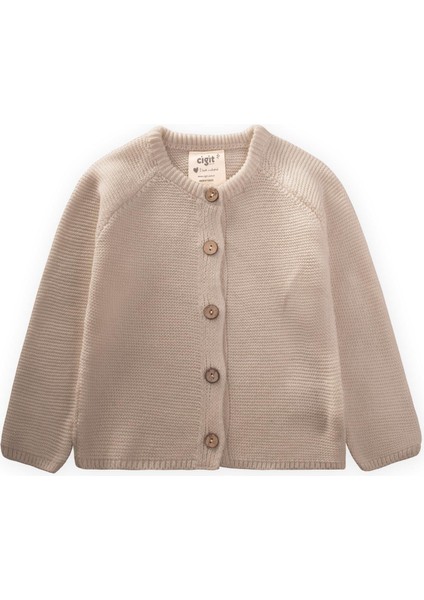 Links Triko Hırka 1-8 Yaş A Bej