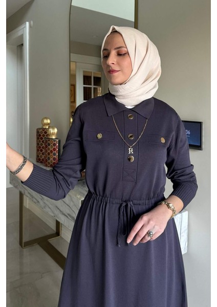 Hazan Triko Elbise Antrasit fırsatları