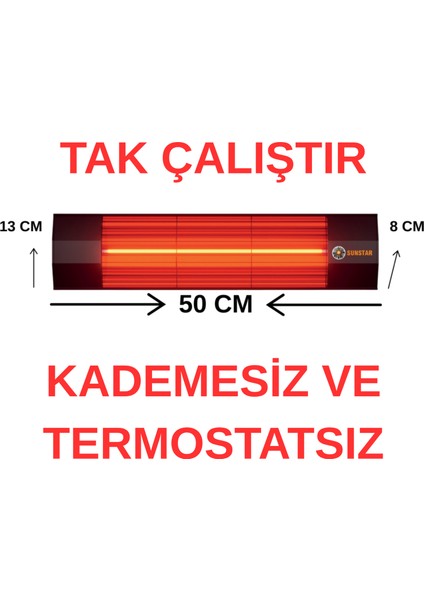 Dışmekan Halojen Soba Infrared Isıtıcı 2000W fiyatları
