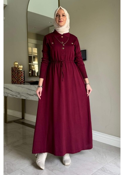 Hazan Triko Elbise Bordo indirimleri