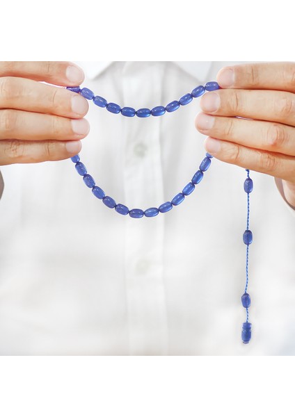 Sistemli Özel Kesim Sedefli Mavi Sıkma Kehribar Tesbih fırsatları