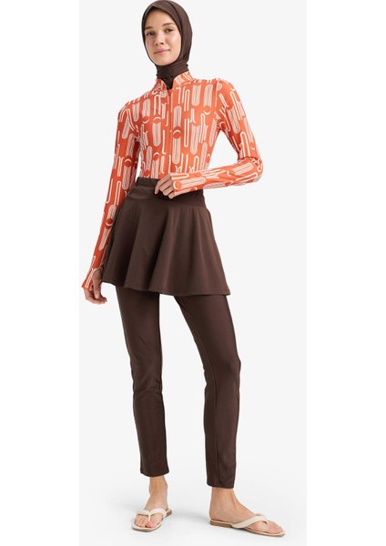 Regular Fit Baskılı Hızlı Kuruyan Su İtici 5'li Burkini Takım E3512AX25HS