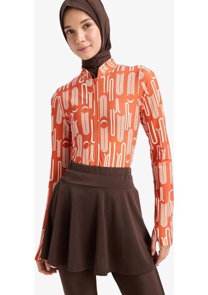 Regular Fit Baskılı Hızlı Kuruyan Su İtici 5'li Burkini Takım E3512AX25HS