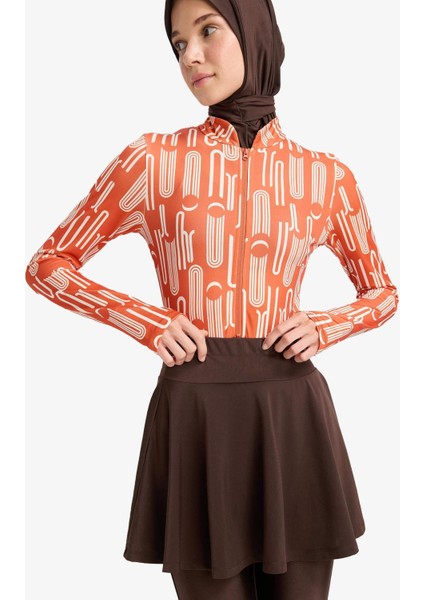 Regular Fit Baskılı Hızlı Kuruyan Su İtici 5'li Burkini Takım E3512AX25HS