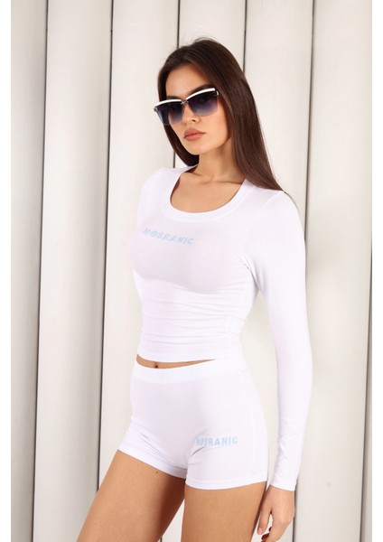 Kadın Beyaz Tişört Şort Takım | MSC054-BEYAZ modelleri