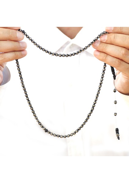 Sistemli 925 Ayar Gümüş Sarmal Küre Kesim Kahverengi 99 Taneli Kuka Namaz Tesbihi fırsatları