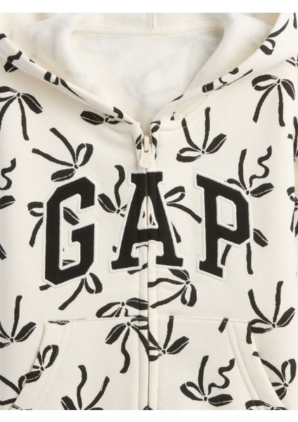 Kız Bebek Kırık Beyaz Gap Logo Fermuarlı Sweatshirt fiyatları