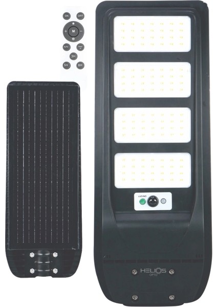 Hs 3866 400W Güneş Enerjili Solar Sokak Lambası Kumandalı/hareket Sensörlü/parlaklık ve Zaman Ayarlı