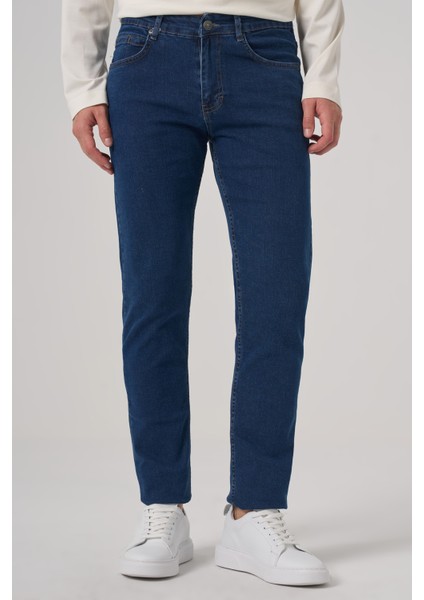 Erkek Mavi Denim 5 Cep Dynamic Fit Jean Kot Pantolon