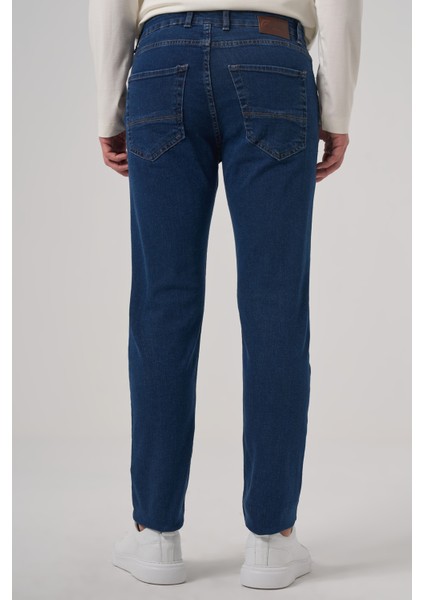 Erkek Mavi Denim 5 Cep Dynamic Fit Jean Kot Pantolon