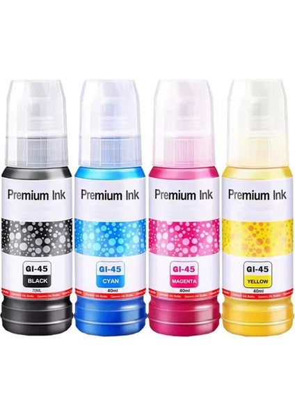 Gı-45 ( Gı45) Canon Maxıfy GX1040 Yazıcı Uyumlu 4 Renk Muadil Mürekkep Seti