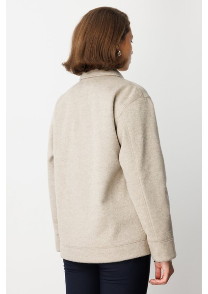 Kadın Torba Cepli Kısa Kaşe Mont 6087 Vizon fırsatları