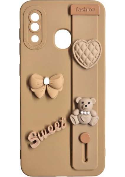 Samsung Galaxy A20 Uyumlu Kahverengi Renk 3D Figürlü Darbe Emici Yumuşak Silikon Kapak fırsatları