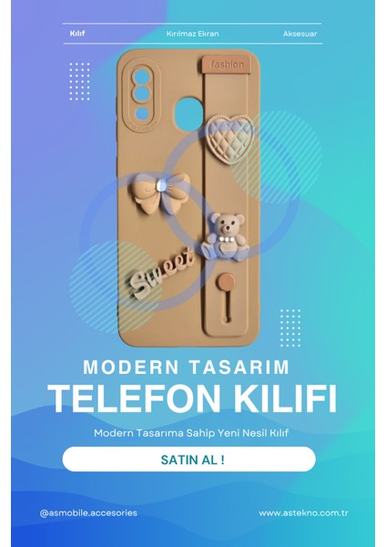 Samsung Galaxy A20 Uyumlu Kahverengi Renk 3D Figürlü Darbe Emici Yumuşak Silikon Kapak indirimleri