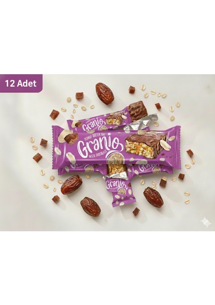 Bademli Hurmalı Sütlü Çikolata Kaplı Bar 40 gr x 12 Adet fırsatları