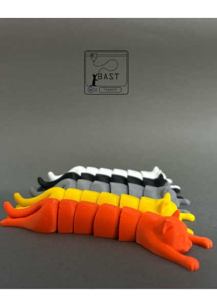 Bast Tasarım 3D Yazıcı Esneyen Eklemli Kedi Oyuncak Figür (Flexi Cat) fiyatları