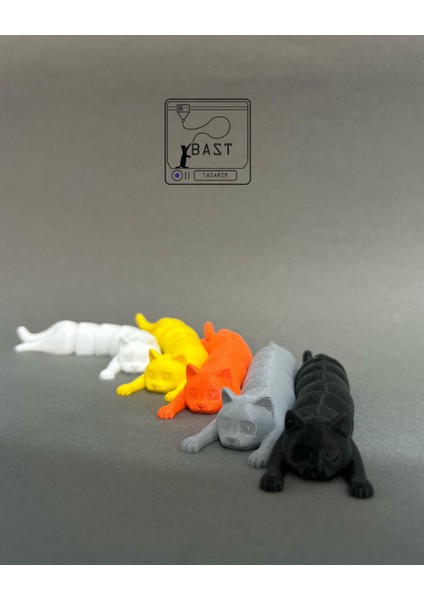 Bast Tasarım 3D Yazıcı Esneyen Eklemli Kedi Oyuncak Figür (Flexi Cat) fırsatları