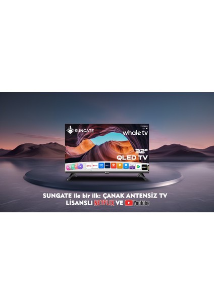 32" 80 Ekran Uydu Alıcılı Hd QLED Tv Çanak Antensiz Kullanım