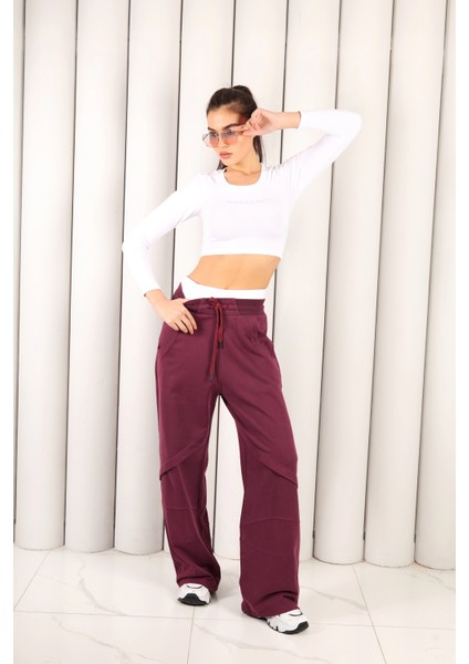 Kadın Bordo Oversize Eşofman Altı | Msc 2618ALT