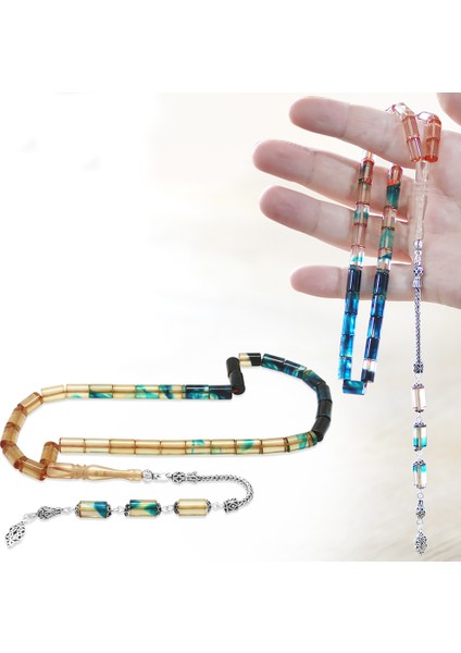 925 Ayar Gümüş Püsküllü Kesme Kesim Süzme Şeffaf Mavi Beyaz Ateş Kehribar Tesbih fiyatları