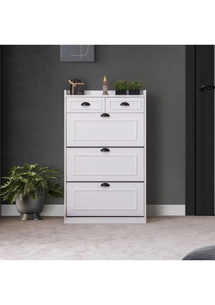 Ayakkabılık, Çırağan Ayakkabılık, Düşer Kapak Çekmeceli Ayakkabılık, Beyaz fiyatları