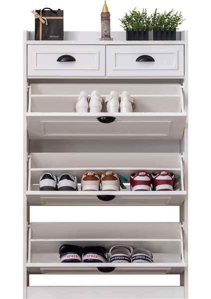 Ayakkabılık, Çırağan Ayakkabılık, Düşer Kapak Çekmeceli Ayakkabılık, Beyaz fırsatları