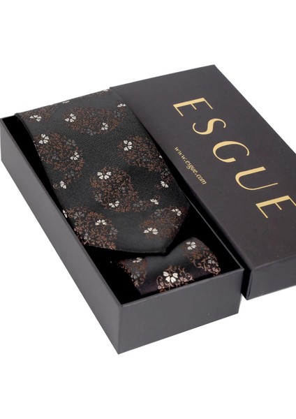 8 cm Klasik Geniş Hand Made Siyah - Kahve Damla Desen Mendilli Kravat fırsatları